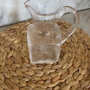 Simon Pearce 6 inch high Glass Pitcher
